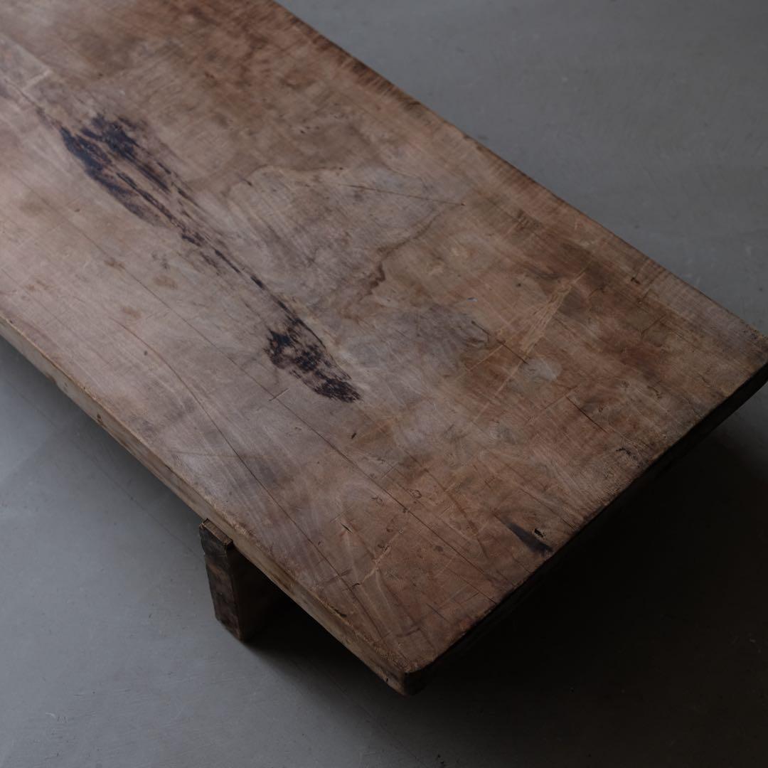 桜材 古い裁ち台　ローテーブル 座卓 文机 サイドボード テレビ台 花台 展示台