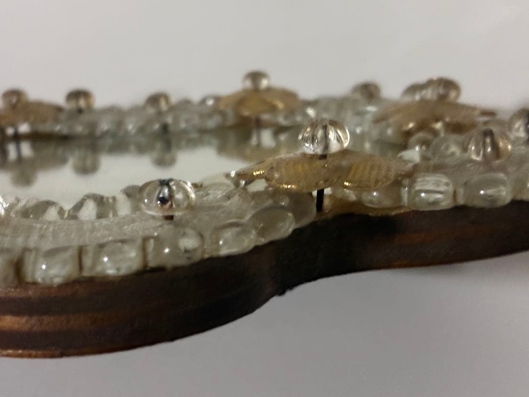 ヴィンテージ ムラーノガラス 花模様ミラー