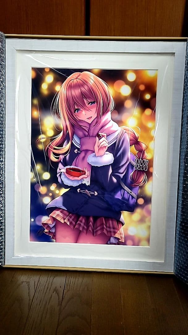 ピロ水 来海志乃羽 バレンタイン 直筆サイン入り複製原画