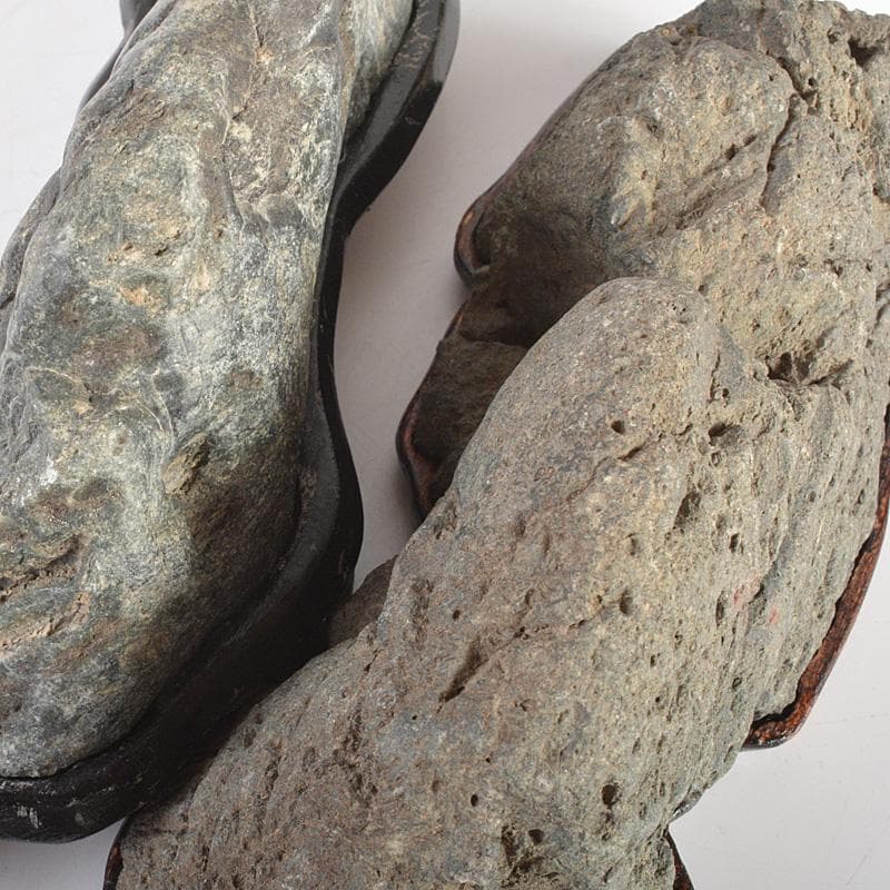 鑑賞石　天然石　置物　唐木台付　4点まとめて　C　6138