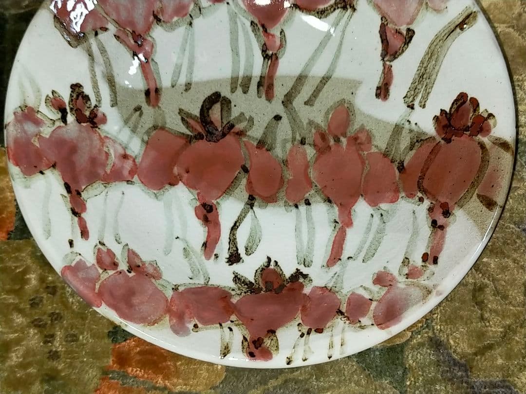 ♥未使用♥　神谷紀雄　♥鉄絵銅彩♥　あやめ文　鉢　共箱付き