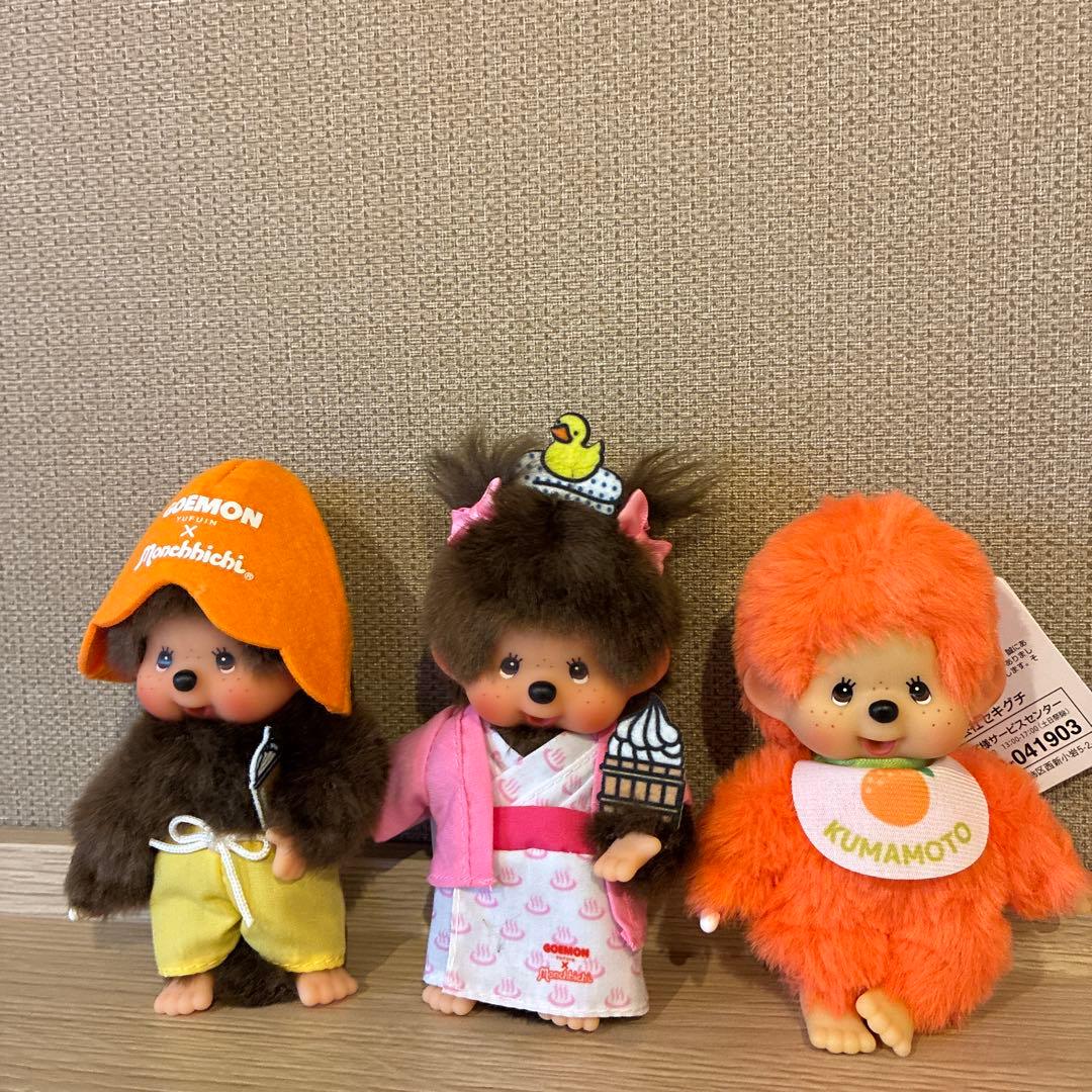 新品 湯布院限定 モンチッチ 3体 GOEMON熊本限定デコポン おまけ付き