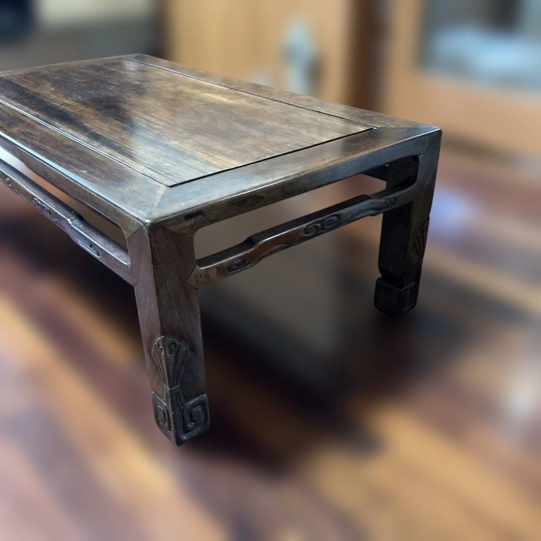 唐木製、シンプル座卓、紫檀、アンティーク