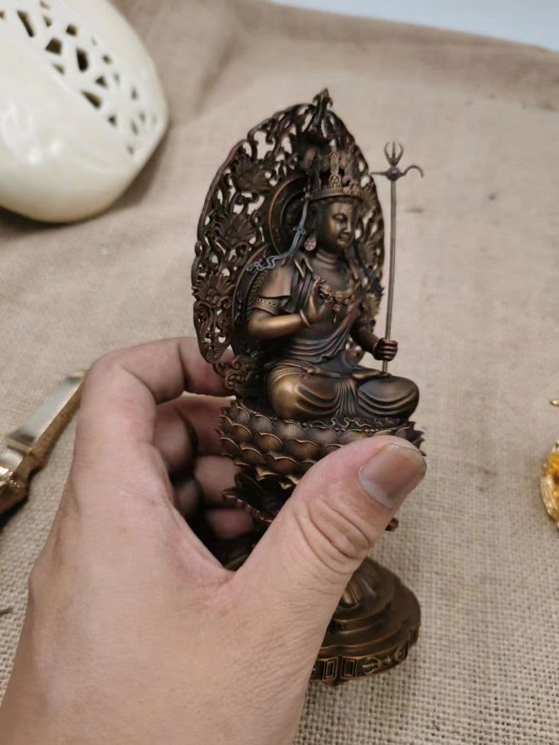 【修縁堂】真鍮仏像 虚空蔵菩薩 置物 チベット密教 魔除け