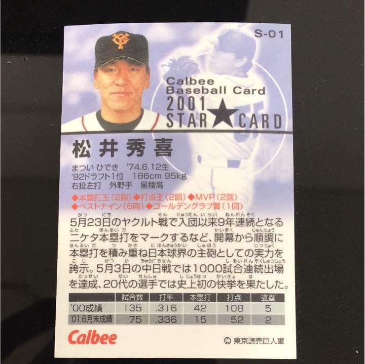 松井秀喜 2001年スターカード