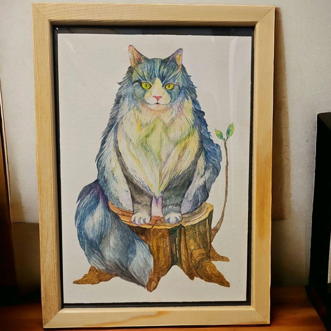 【原画販売】ノルウェージャンフォレストキャットの水彩画