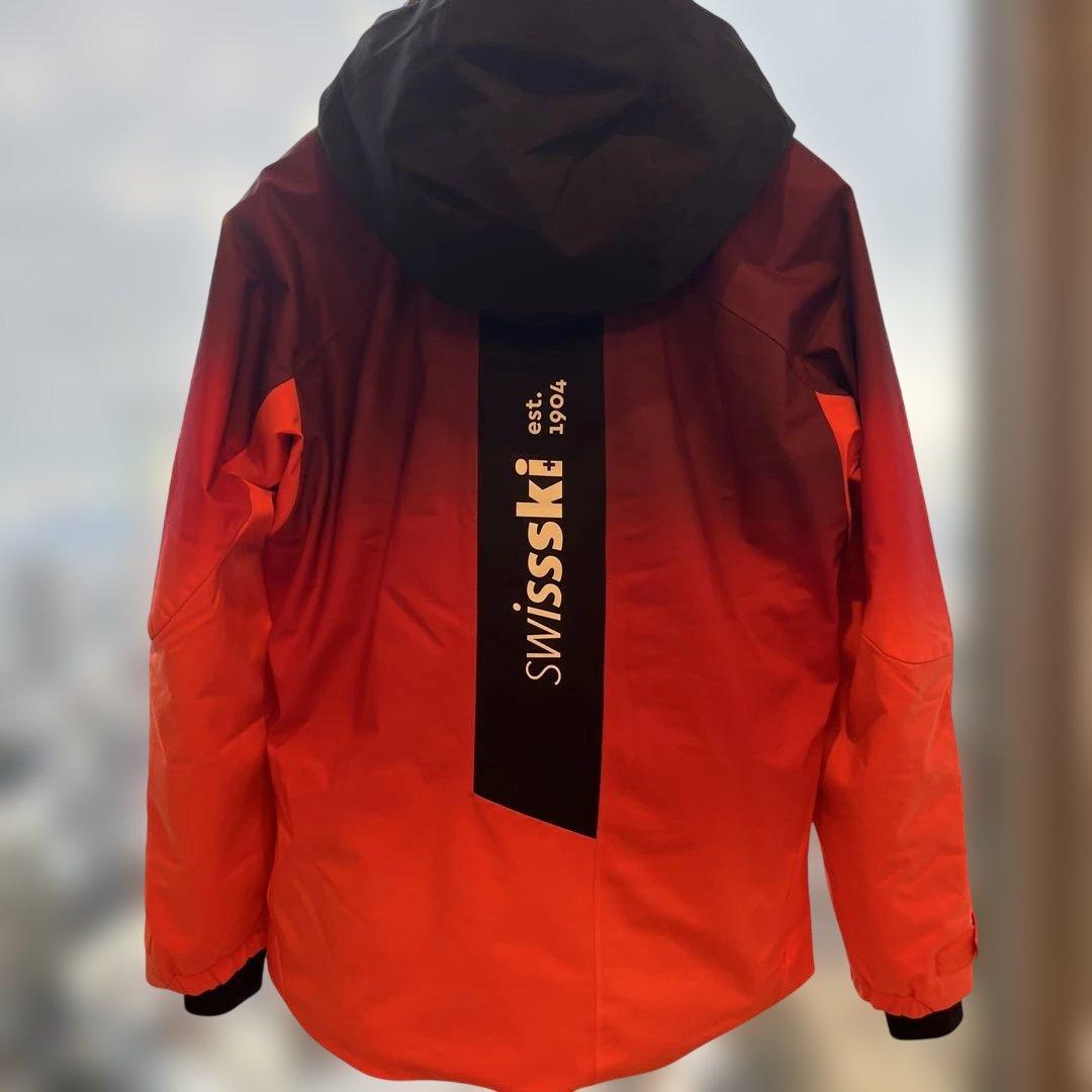 swiss ski フード付きジャケット 赤黒