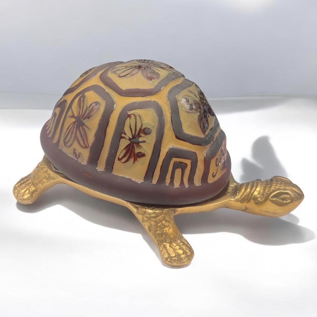 ◆証明書付◆Emile Galleエミールガレ　亀　卓上ランプ　カメオ彫り