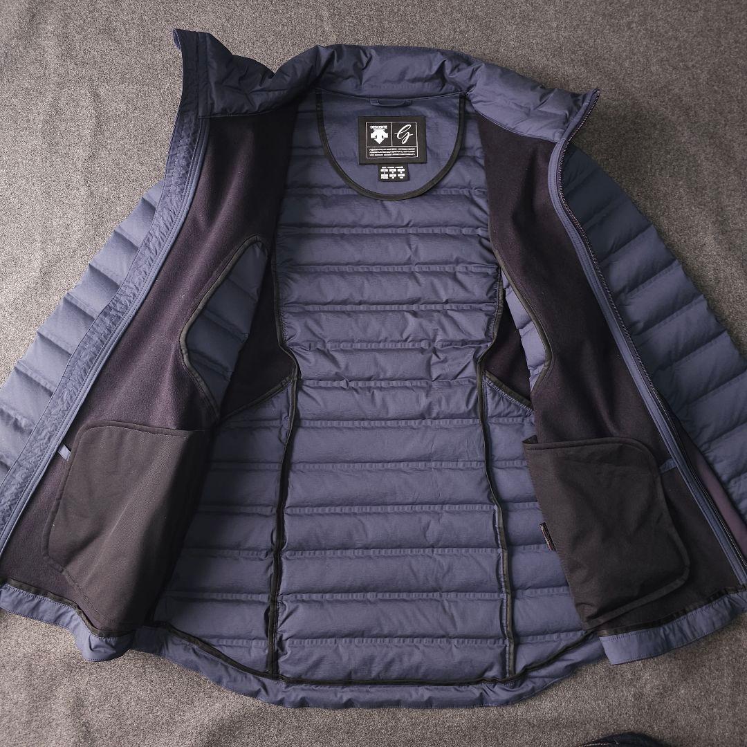 デサントゴルフ ダウンジャケット L ネイビー ジップ フェザー 切替え