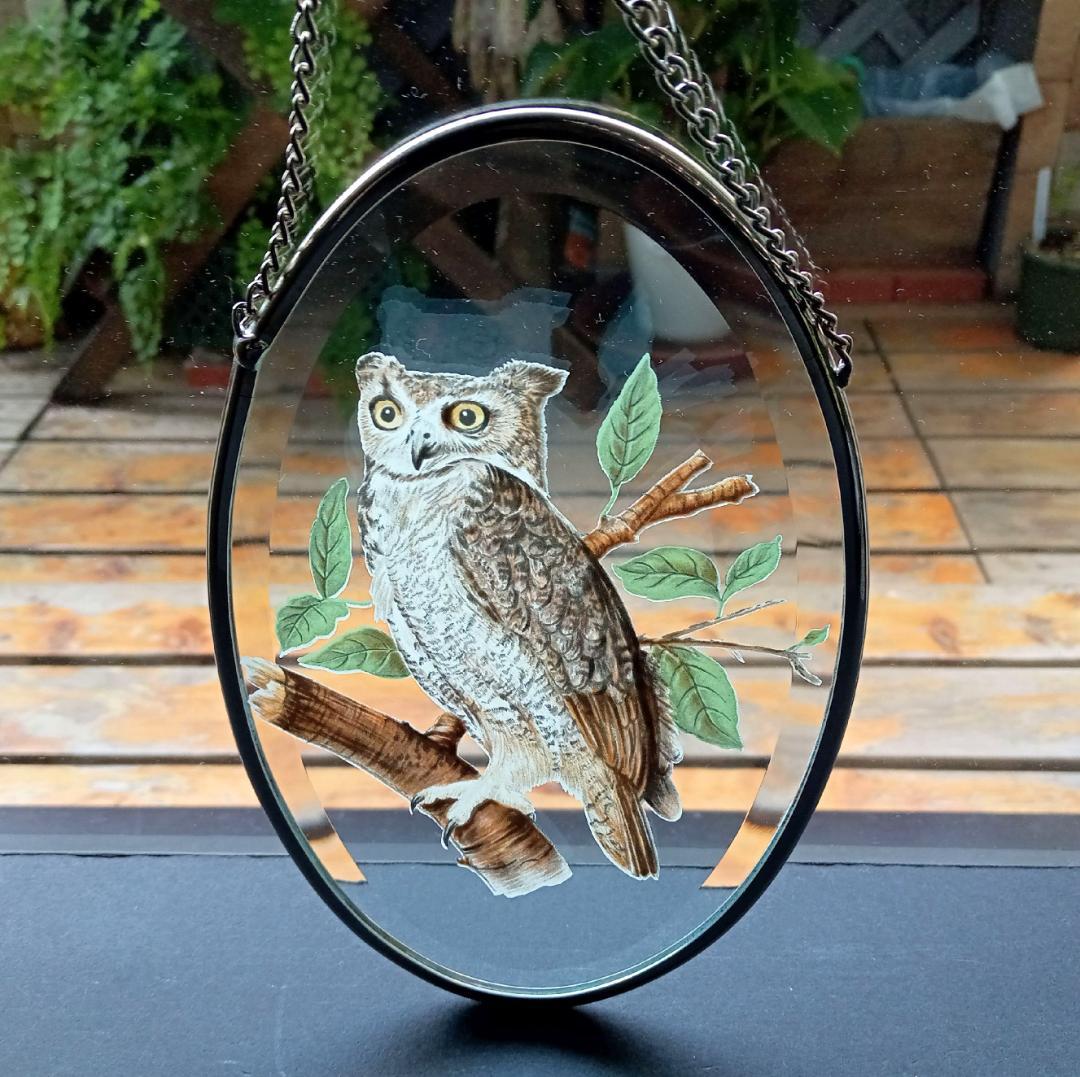 ライフォード社ステンドグラス ふくろうC梟フクロウ /グラスマスターズ トロント