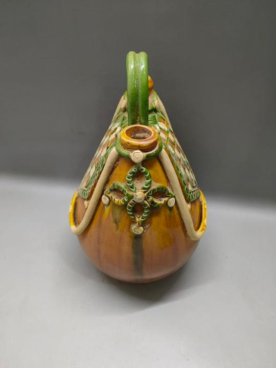 唐三彩　特大皮囊壺　　骨董品　陶芸　壺　アンティーク　陶器