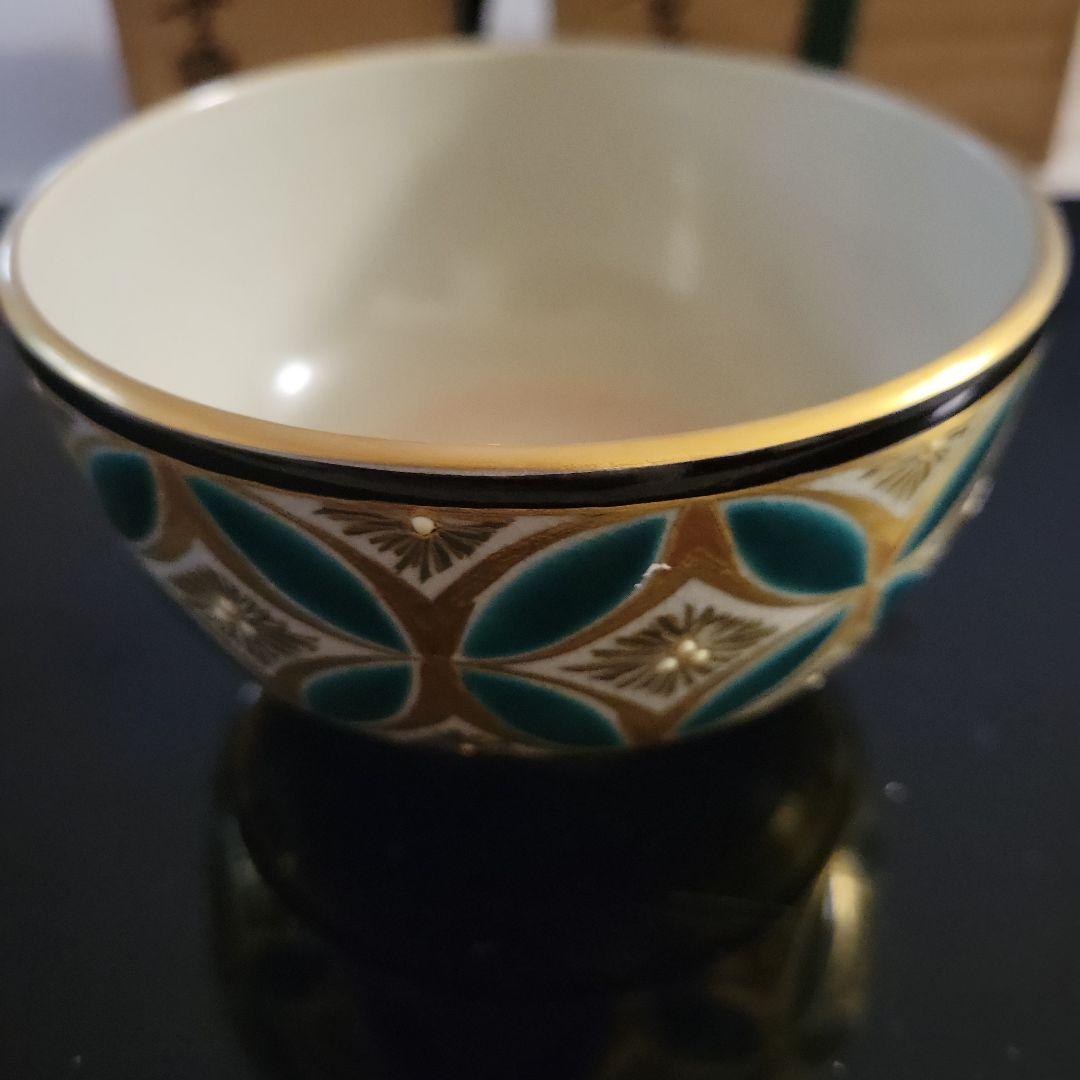 宮川香雲茶道具セット ３組松葉柄茶碗振り出し茶巾筒