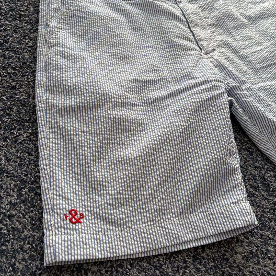 ラフアンドスウェル　シアサッカー　ストレッチ　ハーフパンツ　裏地メッシュ　L