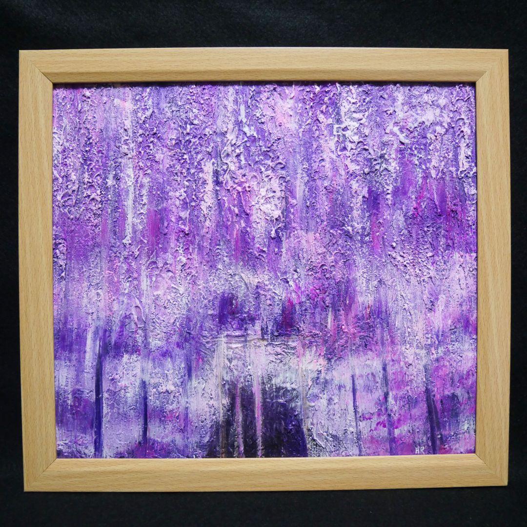 油絵 絵画 【藤の雨】