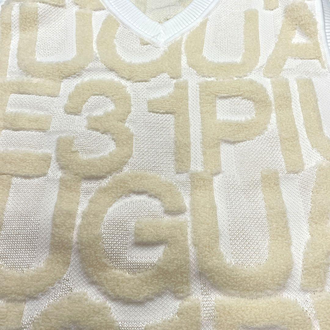 美品1PIU1UGUALE3GOLF ニットベスト ホワイト サイズ3（S相当）