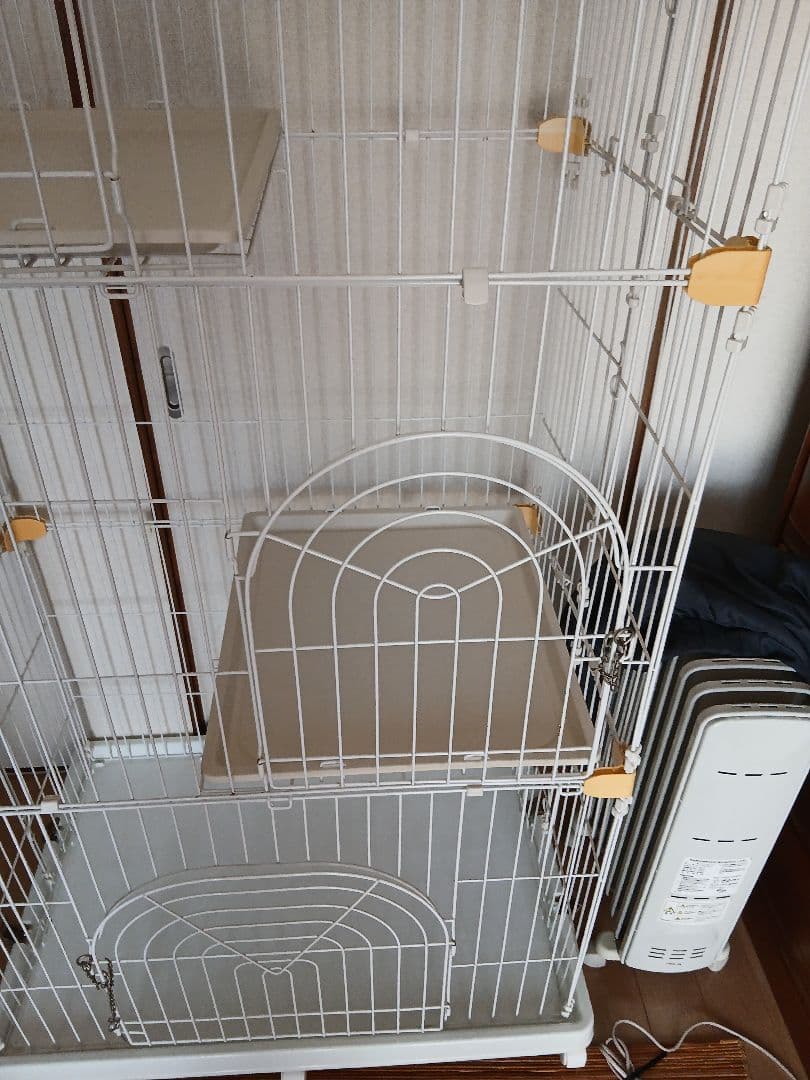 アイリスオーヤマ キャットケージ 3段 猫ゲージ ホワイト 多段