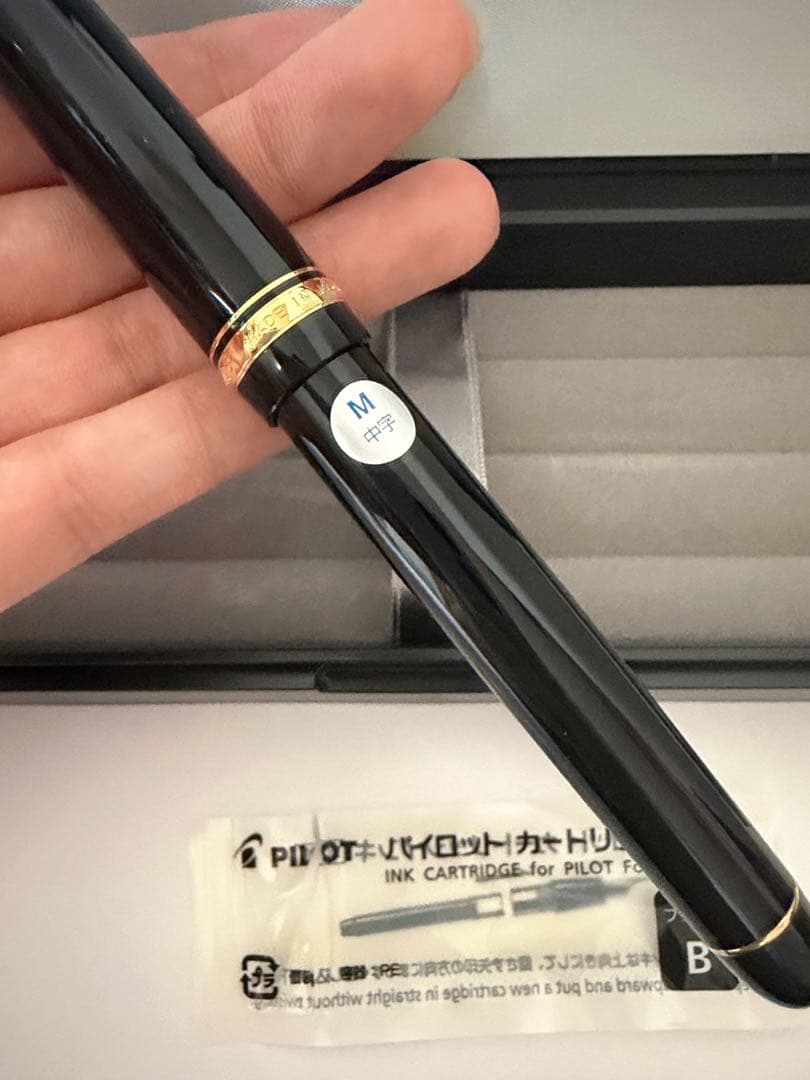 PILOT 万年筆 Z-CR-GN 黒色 (M中字)専用ケース付き