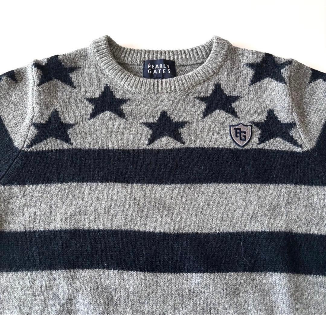 パーリーゲイツ♪ウール×アルパカ 星柄 ニット　5