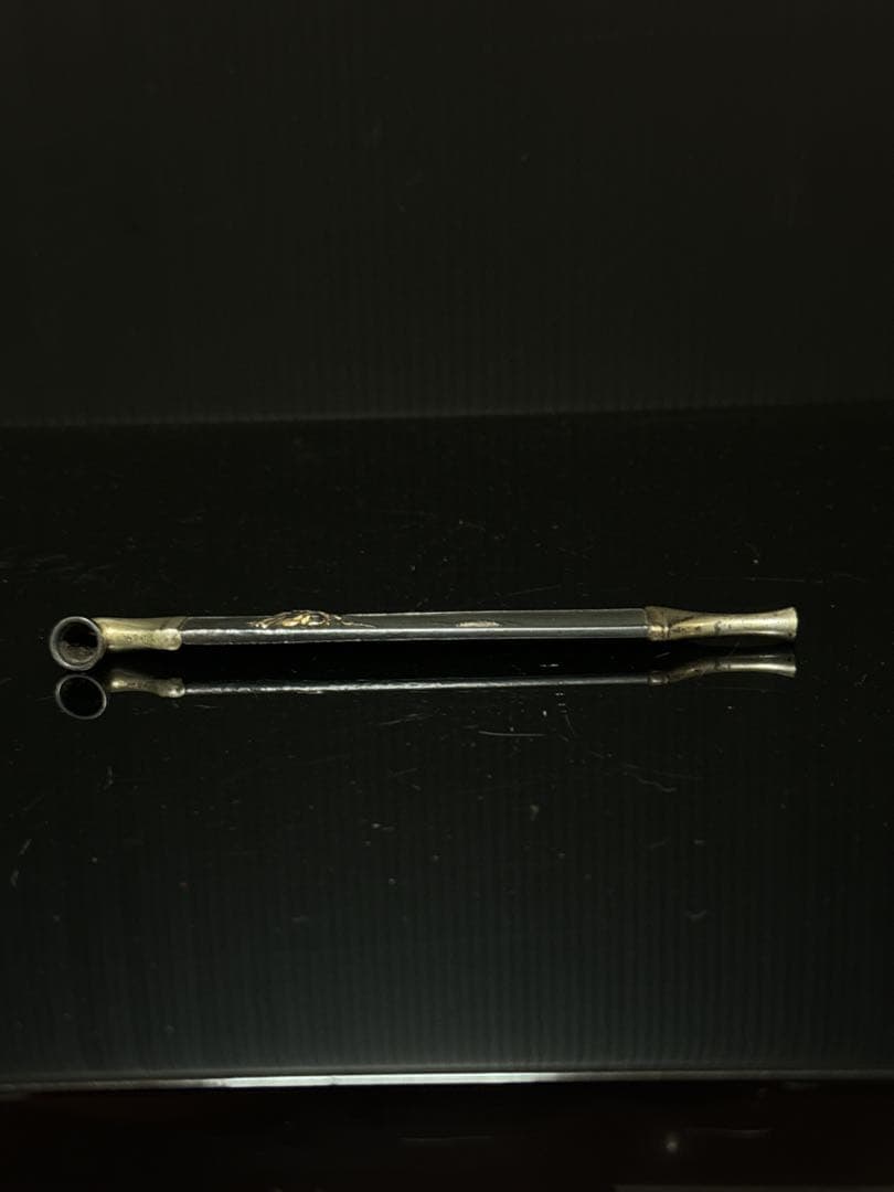 江戸期 四分一 小柄 金銀象嵌 人物図 煙管 キセル 喫煙具