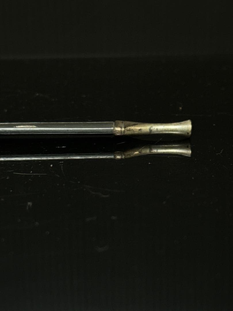 江戸期 四分一 小柄 金銀象嵌 人物図 煙管 キセル 喫煙具