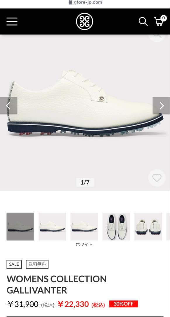 G/FORE GALLIVANTER ホワイト ゴルフシューズ