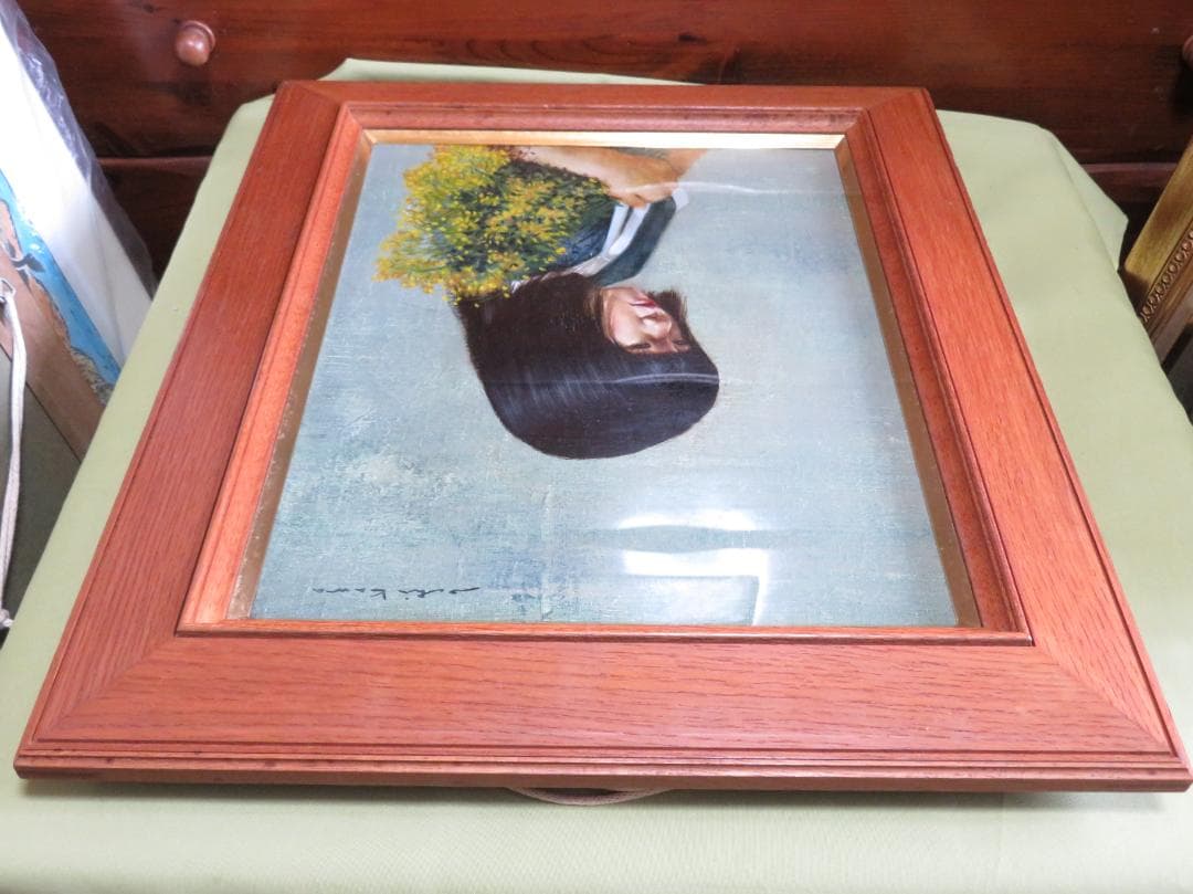 市川元晴 　「菜の花と少女」　油彩　 F6号　ル・サロン永久会員　 三軌会会員