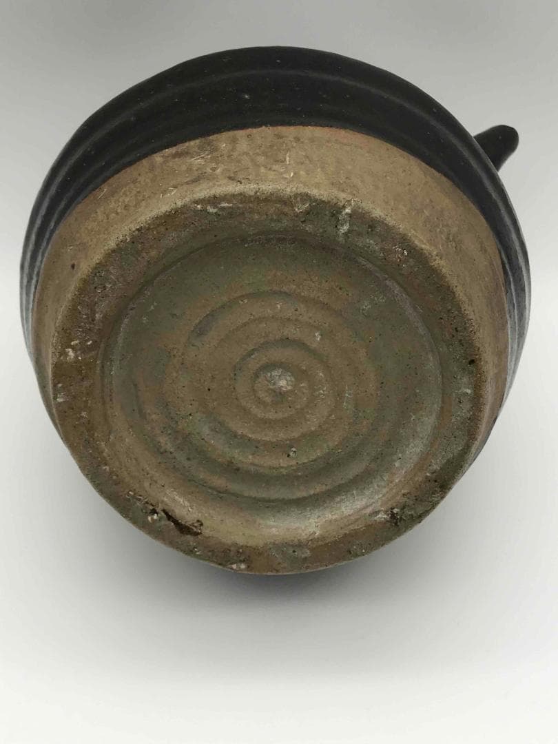 唐時代　黒釉鉄斑壺　双係瓶　水注　水差し　水指　海鼠釉　時代物(A-50)