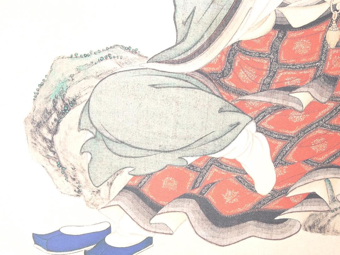 【骨董掛け軸】人物図 中国清時代丁観鵬　掛け軸　 AK1166B10-4