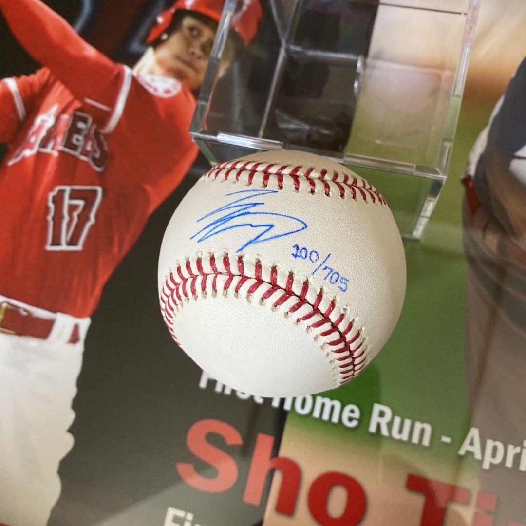 大谷翔平2018年MLBデビュー額縁付き直筆サインボール