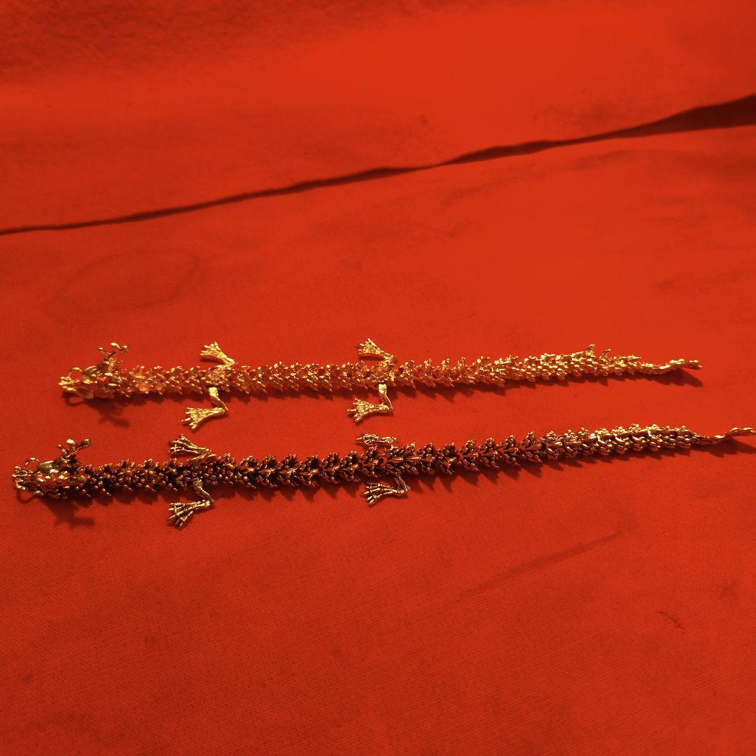 金と銀の龍　セット　自在　開運　置物