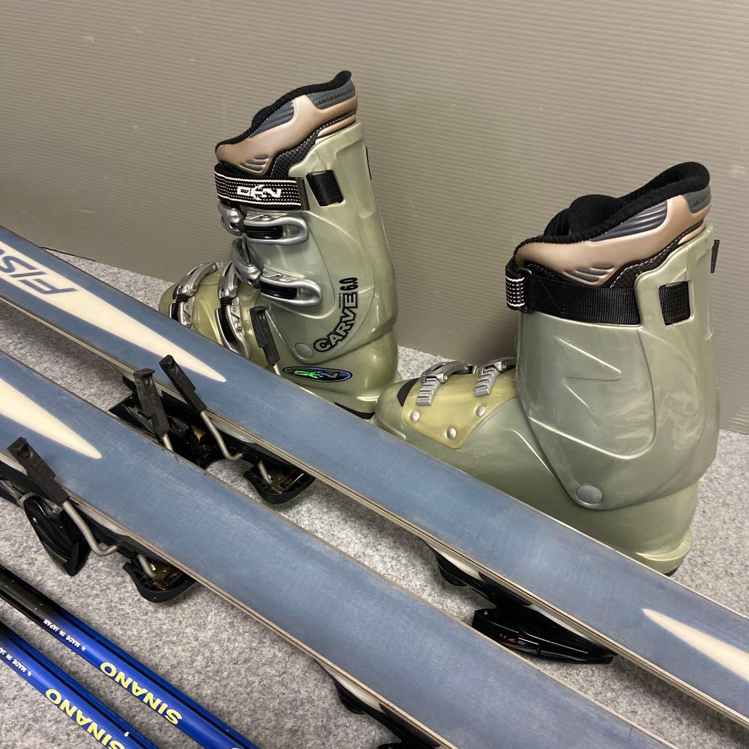 ★短めな板お探しの方 メンテ済スキーセット板163cmブーツ27~27.5cm