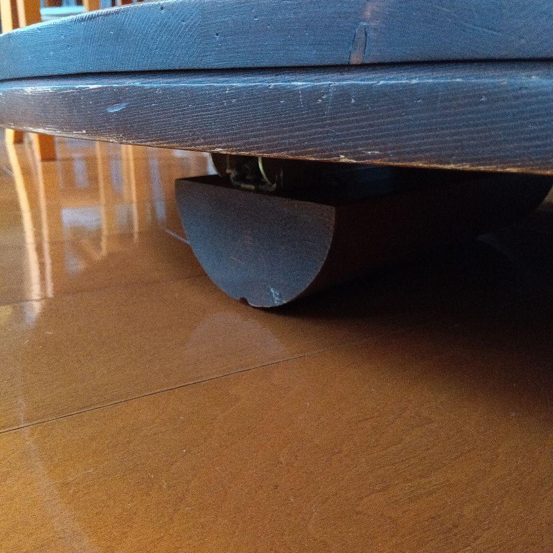 木製円形座卓 ダークブラウン　折りたたみ式