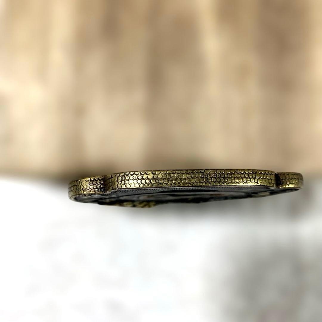 B-58 鍔　銅地　金象嵌　武具　刀装具　日本　骨董品　時代物　美術品　工芸品