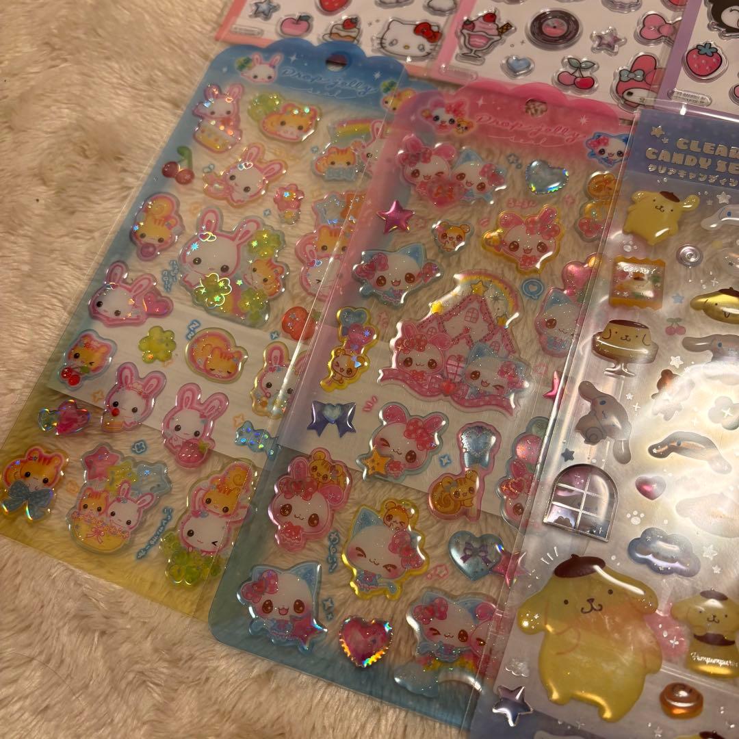 ボンボンドロップシール　肉球　タイル　マシュマロ　シール帳　シール交換　キティ