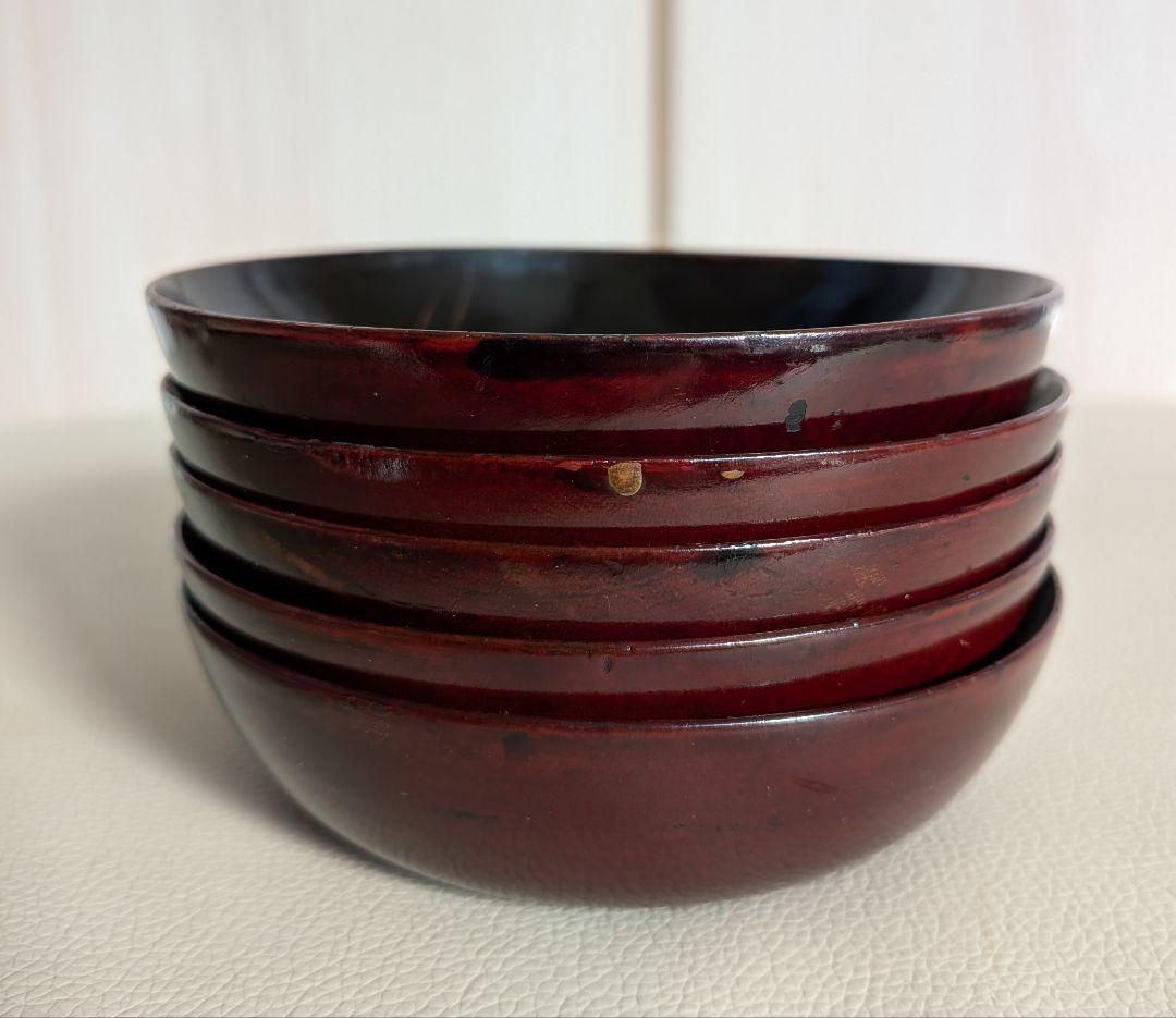 大正時代　魚　蒔絵　小皿　5枚　木製漆器