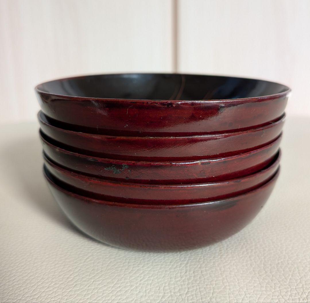 大正時代　魚　蒔絵　小皿　5枚　木製漆器