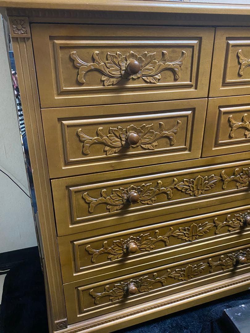 最高級♦️ヴィンテージ チェスト♦️豪華絢爛 美術品の様な3面彫刻♦️美品♦️送料込