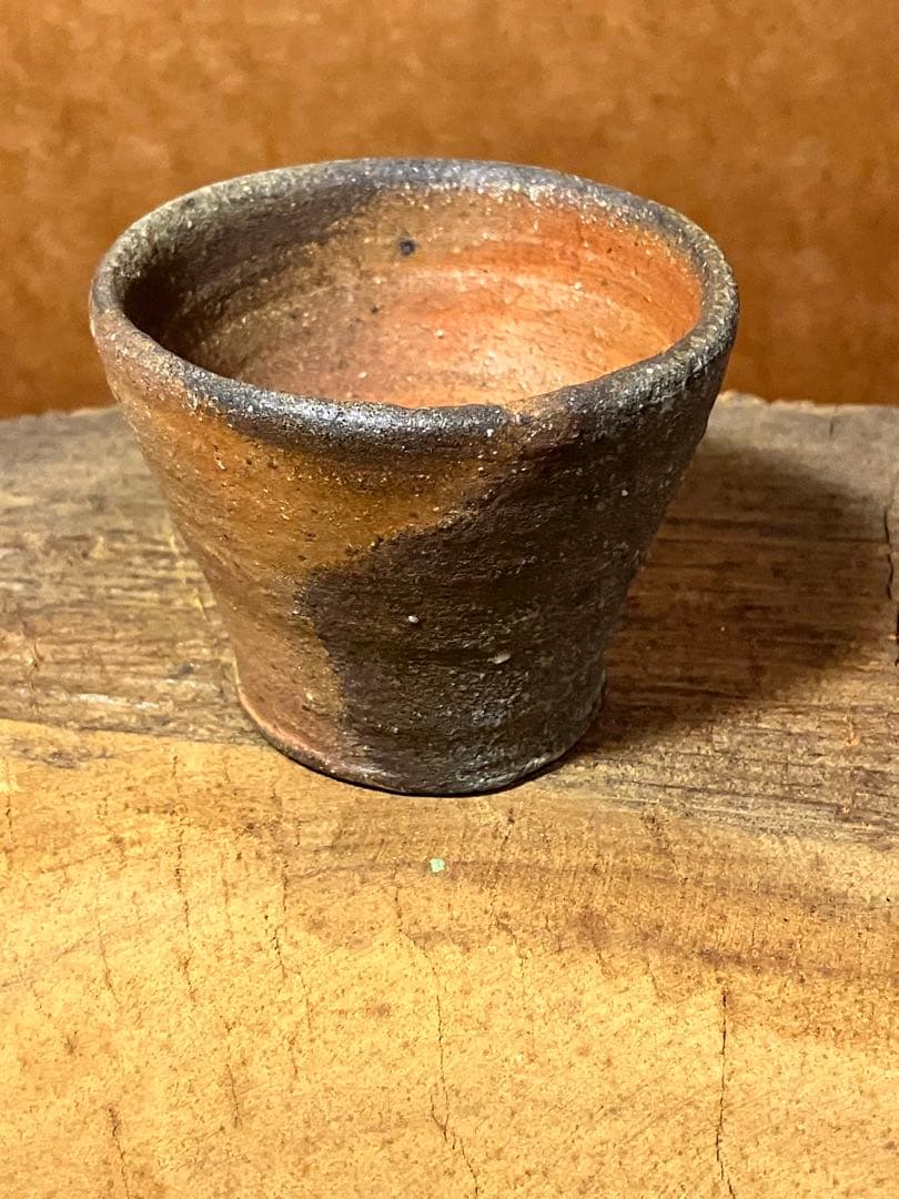 穴窯　焼き締め　フリーカップ　作家一点もの