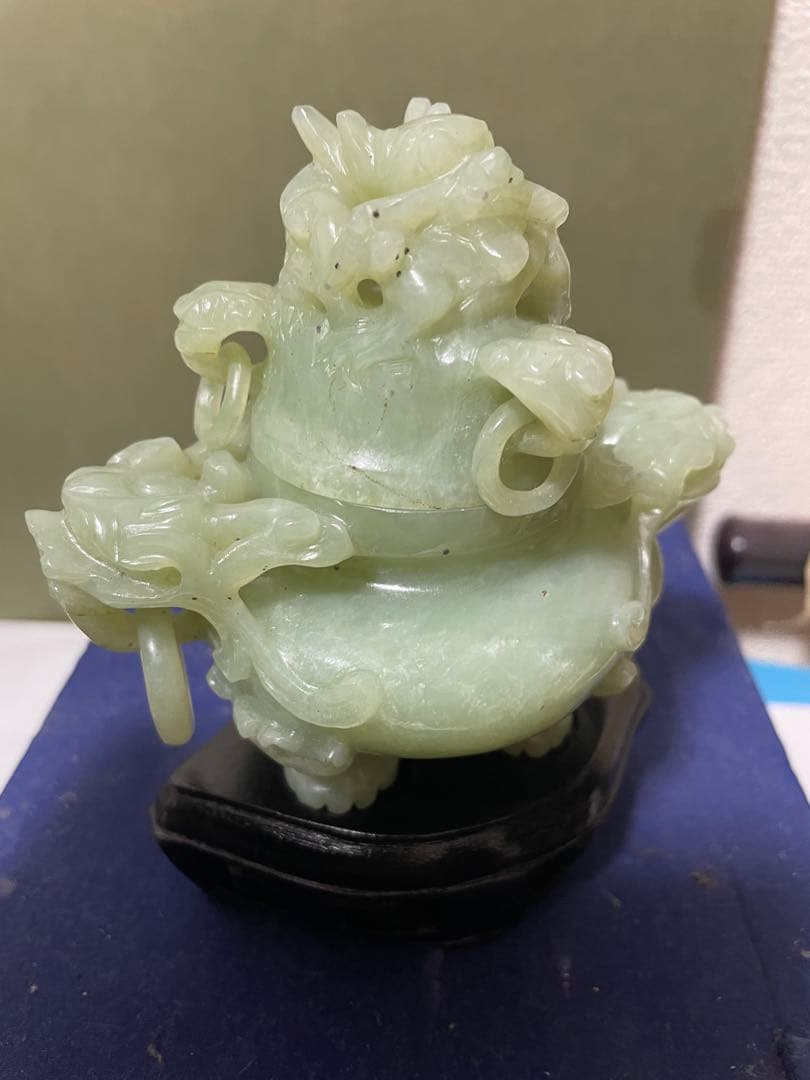 中国美術　玉石香炉　時代物　中国製