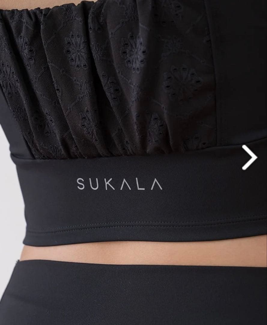 【サイズ完売品】【新品未使用】SUKALA フラワーレースブラトップ　黒　M