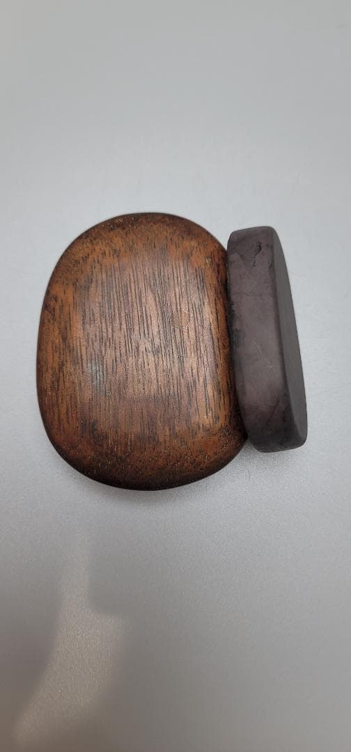 中国 楕円形 小硯 唐木 文房具