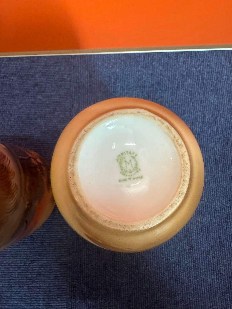 1843  オールドノリタケ　双耳風景図　花瓶   2客　時代物