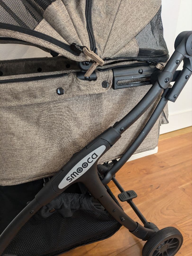 美品smooca ペットカート ブラウン折りたたみ