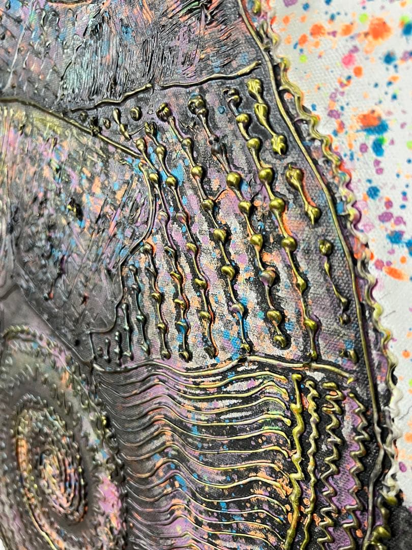 カメレオン アクリル画