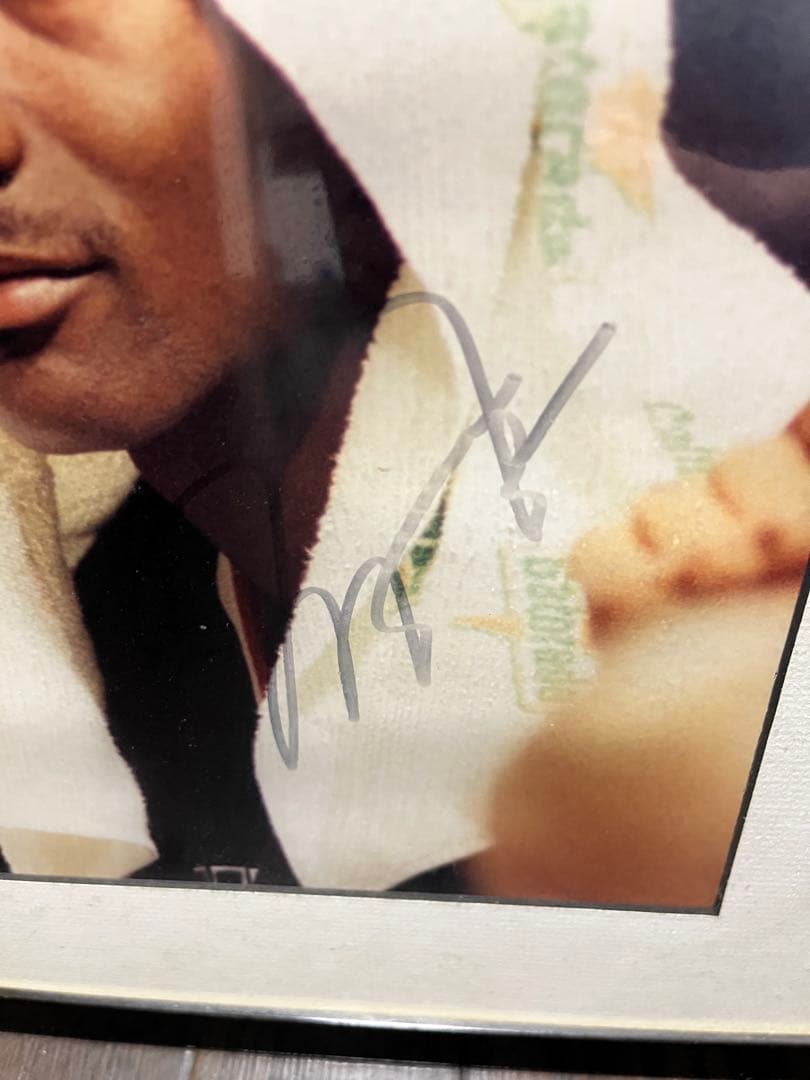 ジョーダン　サイン入りバスケットボール写真 フレーム付き