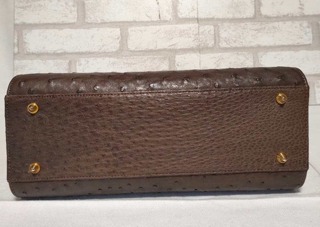 オーストリッチ ハンドバッグ ストラップ付き