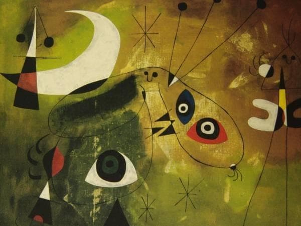 ジョアン・ミロ、ペインティング６、希少画集画、新品額装付