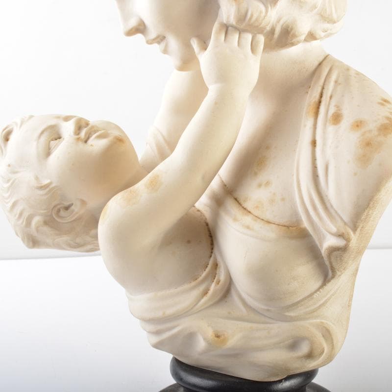 西洋美術　大理石彫刻　母子像　胸像　置物　C　4939A