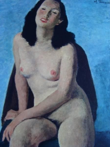 寺内萬治郎、裸婦坐像、800部限定大判画集画、新品額装