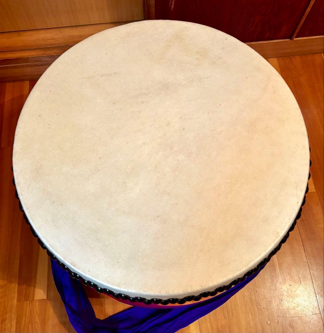 【美品】和太鼓 エイサー太鼓 44.5×49.0cm ケース/バチ付